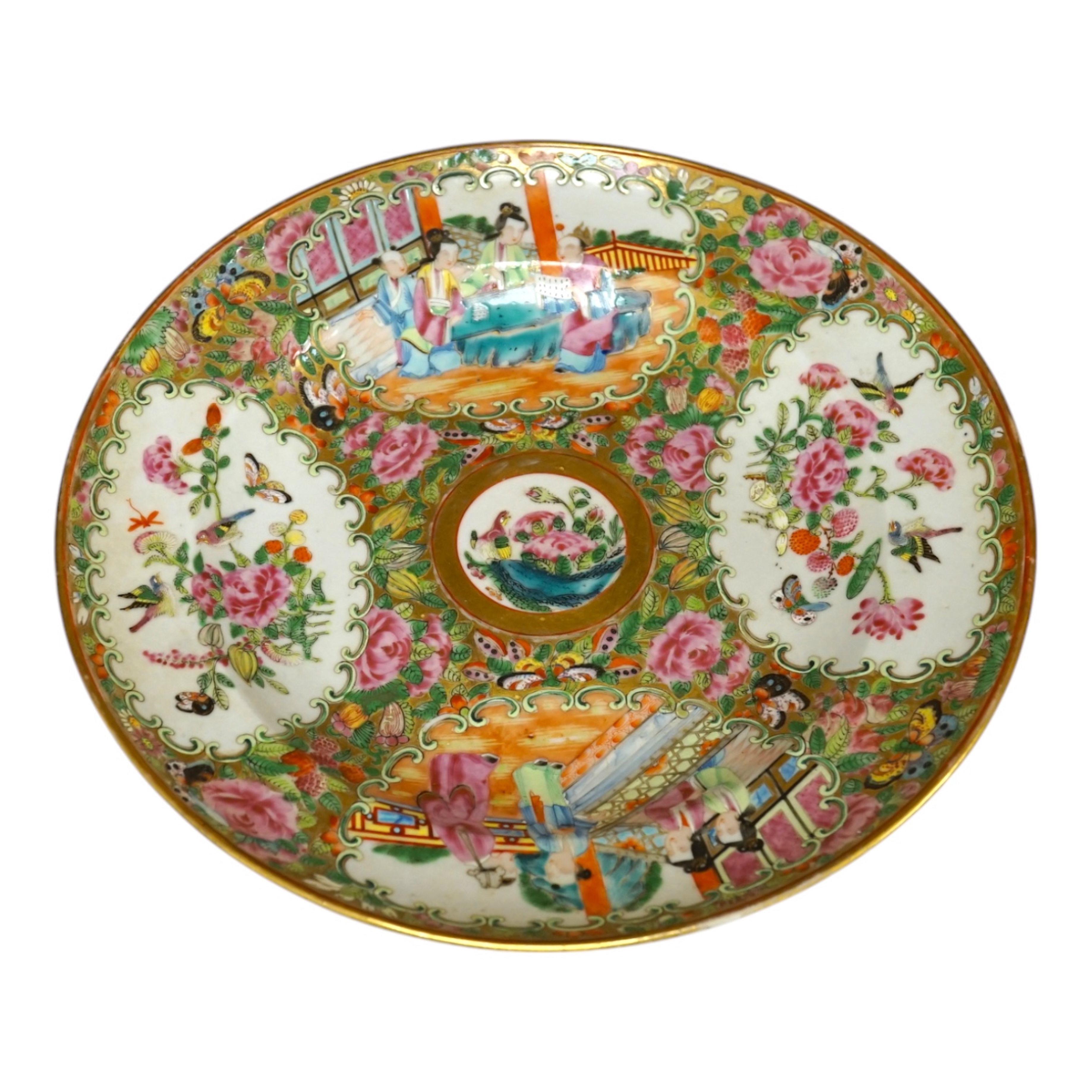 A Chinese famille rose dish, c. 1830. 25cm. Condition - good